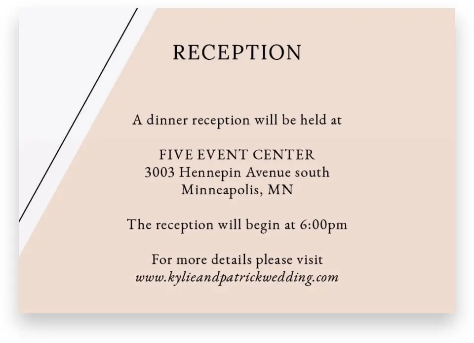 This is a 5" x 3½" Wedding Invitation Enclosure Card called Love Sweet Love printed in full color on Premium Smooth paper