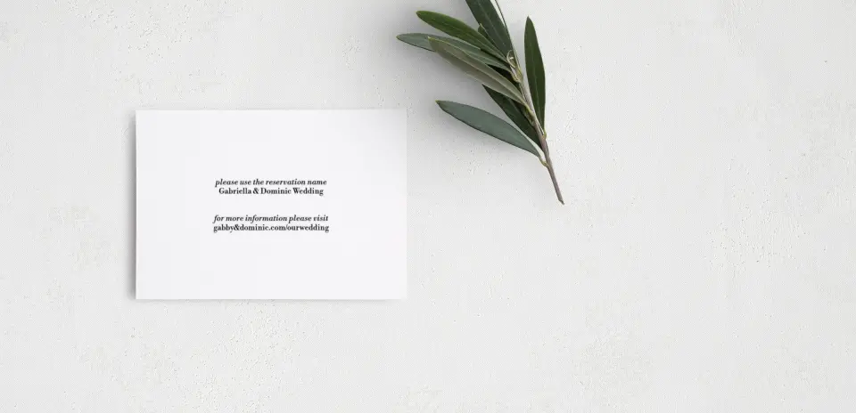 Guest Information Card Back View