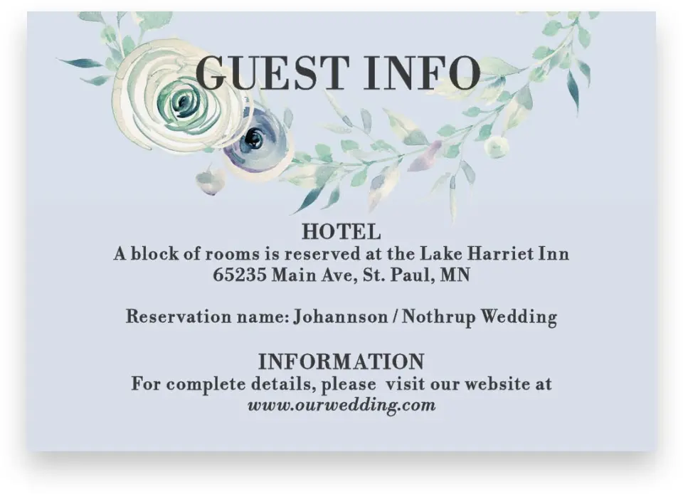 This is a 5" x 3½" Wedding Invitation Enclosure Card called Glorious Crown printed in full color on Premium Smooth paper