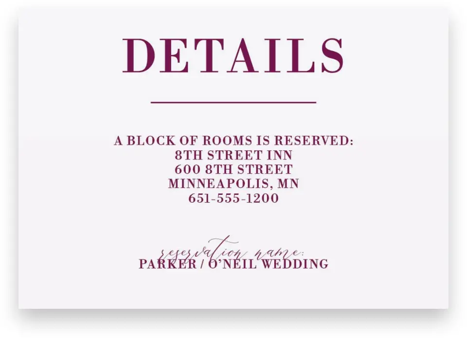 This is a 5" x 3½" Wedding Invitation Enclosure Card called Marble Mystique printed in full color on Premium Smooth paper