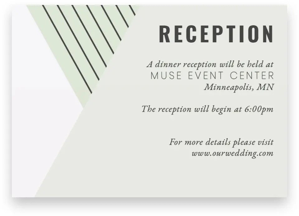 This is a 5" x 3½" Wedding Invitation Enclosure Card called Geometric Weave printed in full color on Premium Smooth paper