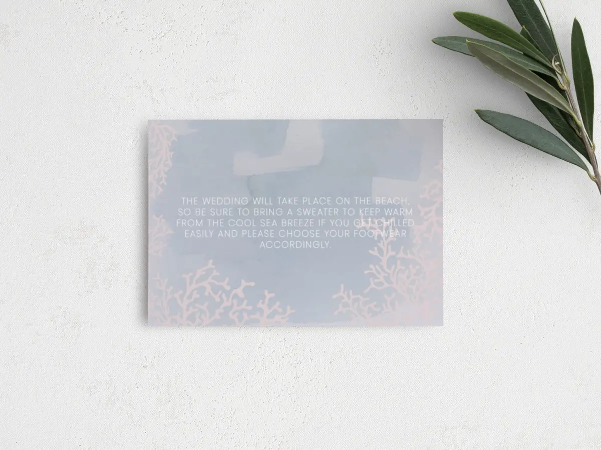 Guest Information Card Back View