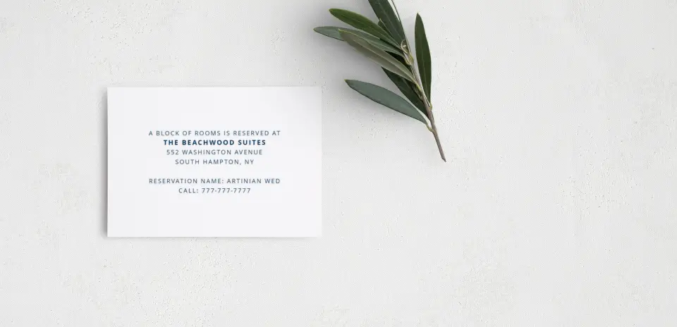 Guest Information Card Back View
