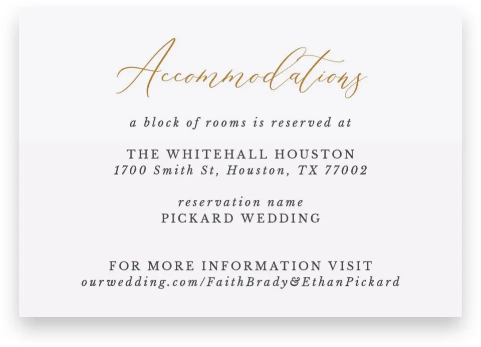 This is a 5" x 3½" Wedding Invitation Enclosure Card called Beloved Crest printed in full color on Premium Smooth paper
