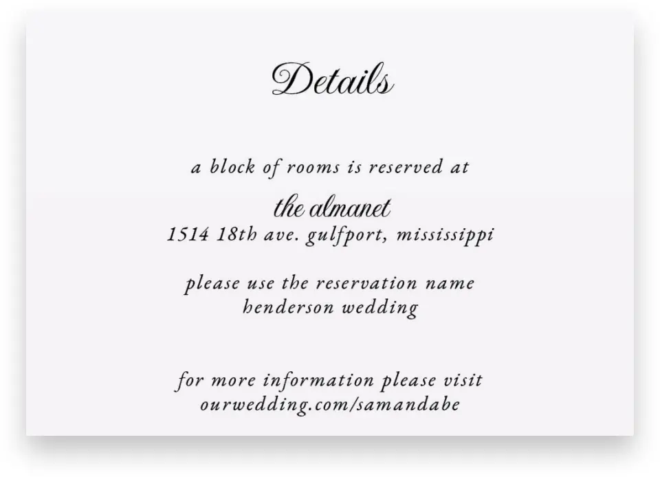 This is a 5" x 3½" Wedding Invitation Enclosure Card called Dark Blooms printed in full color on Premium Smooth paper