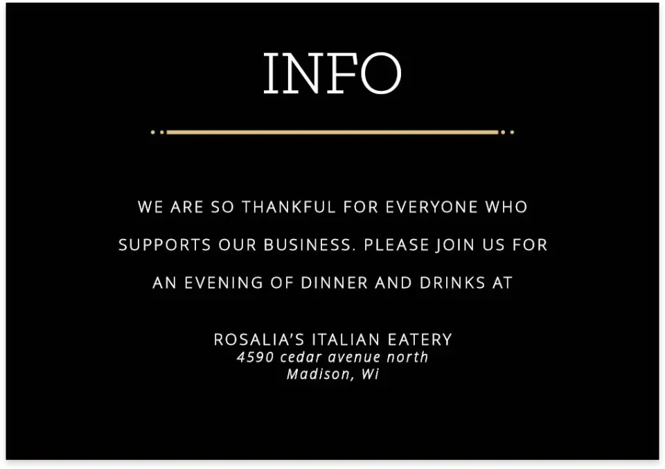 This is a 5" x 3½" Gala Invitation Enclosure Card called Much Appreciated printed in full color on Premium Smooth paper