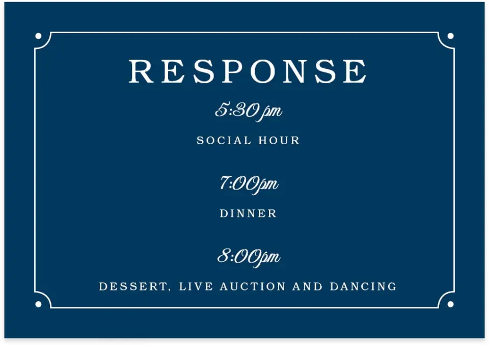 This is a 5" x 3½" Gala Invitation Enclosure Card called Grand Gala printed in full color on Premium Smooth paper