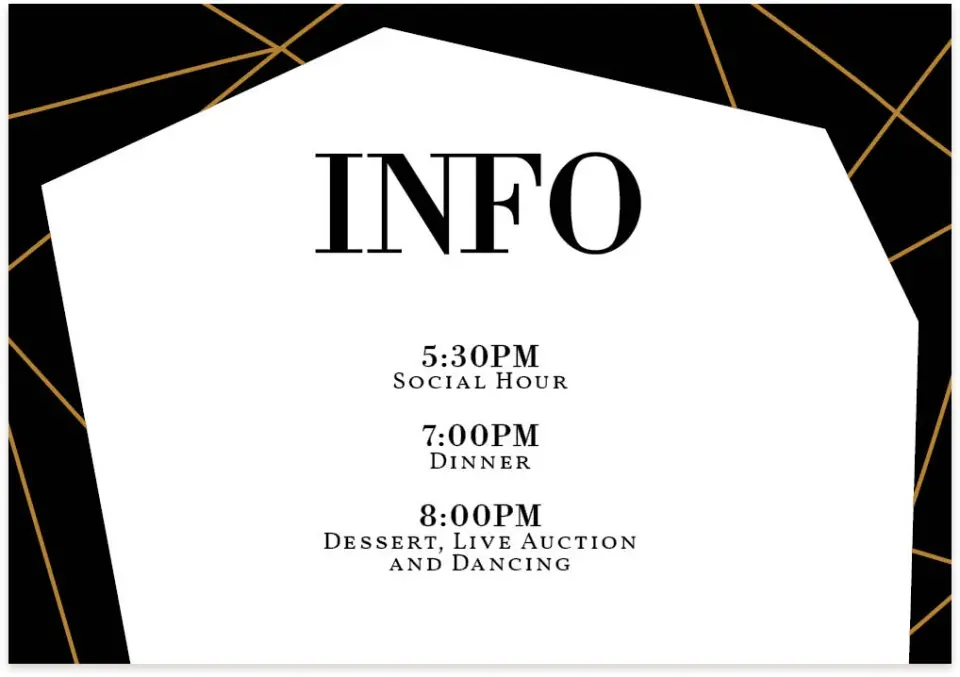 This is a 5" x 3½" Gala Invitation Enclosure Card called Black Tie Affair printed in full color on Premium Smooth paper