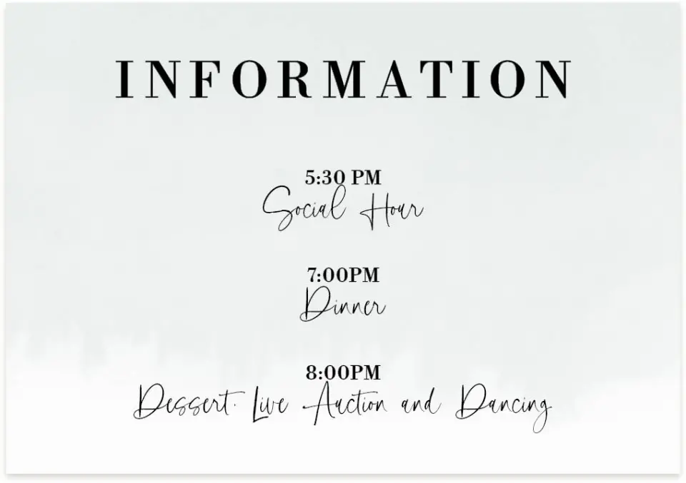 This is a 5" x 3½" Gala Invitation Enclosure Card called Glamorous Gala printed in full color on Premium Smooth paper