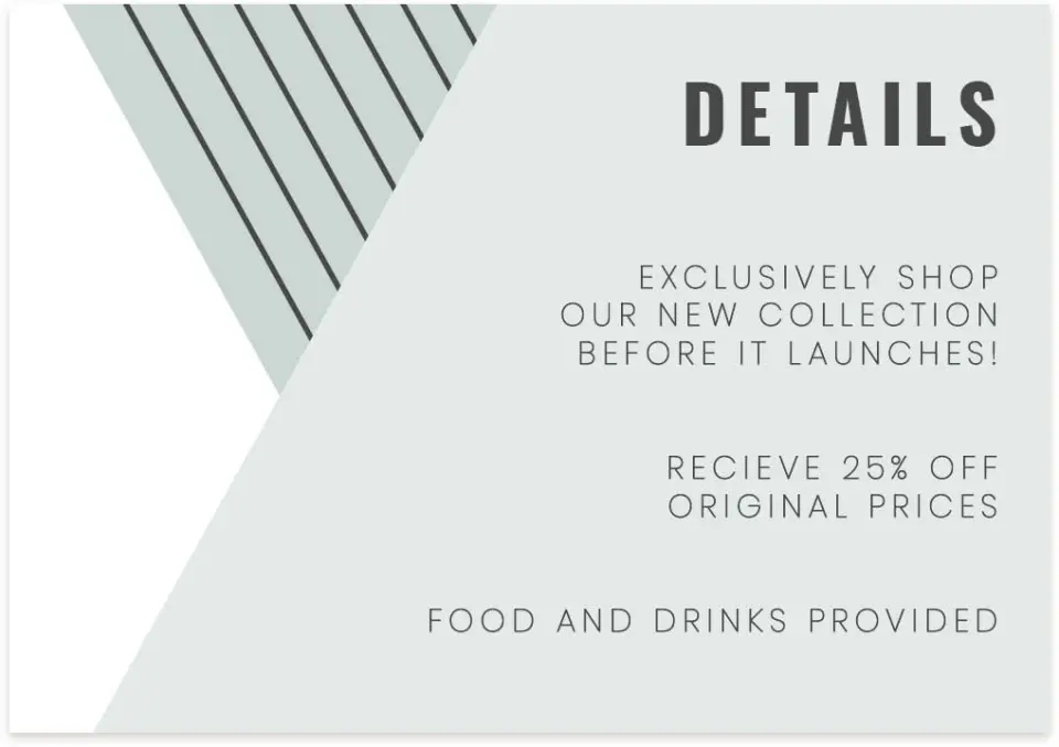 This is a 5" x 3½" Gala Invitation Enclosure Card called Grand Opening printed in full color on Premium Smooth paper