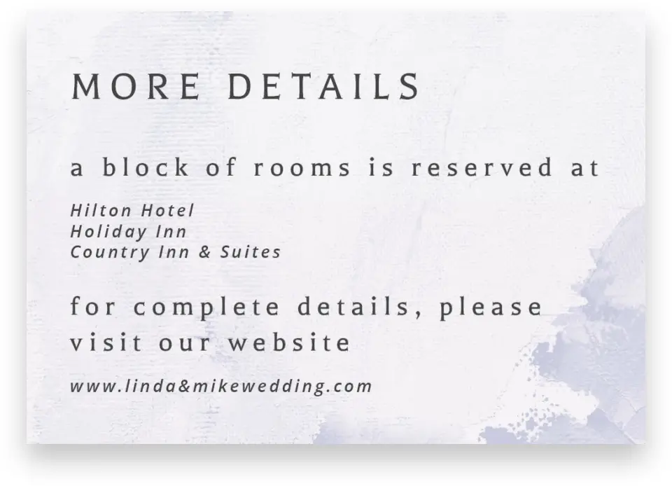 This is a 5" x 3½" Wedding Invitation Enclosure Card called Gilded Marble printed in full color on Premium Smooth paper