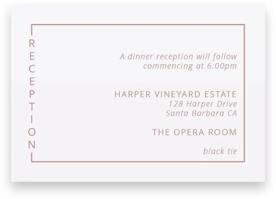 This is a 5" x 3½" Wedding Invitation Enclosure Card called Neat Arrangement printed in full color on Premium Smooth paper