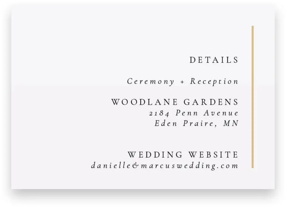 This is a 5" x 3½" Wedding Invitation Enclosure Card called Laughing Hearts printed in full color on Premium Smooth paper