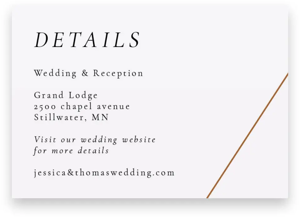 This is a 5" x 3½" Wedding Invitation Enclosure Card called Sneek Peek printed in full color on Premium Smooth paper
