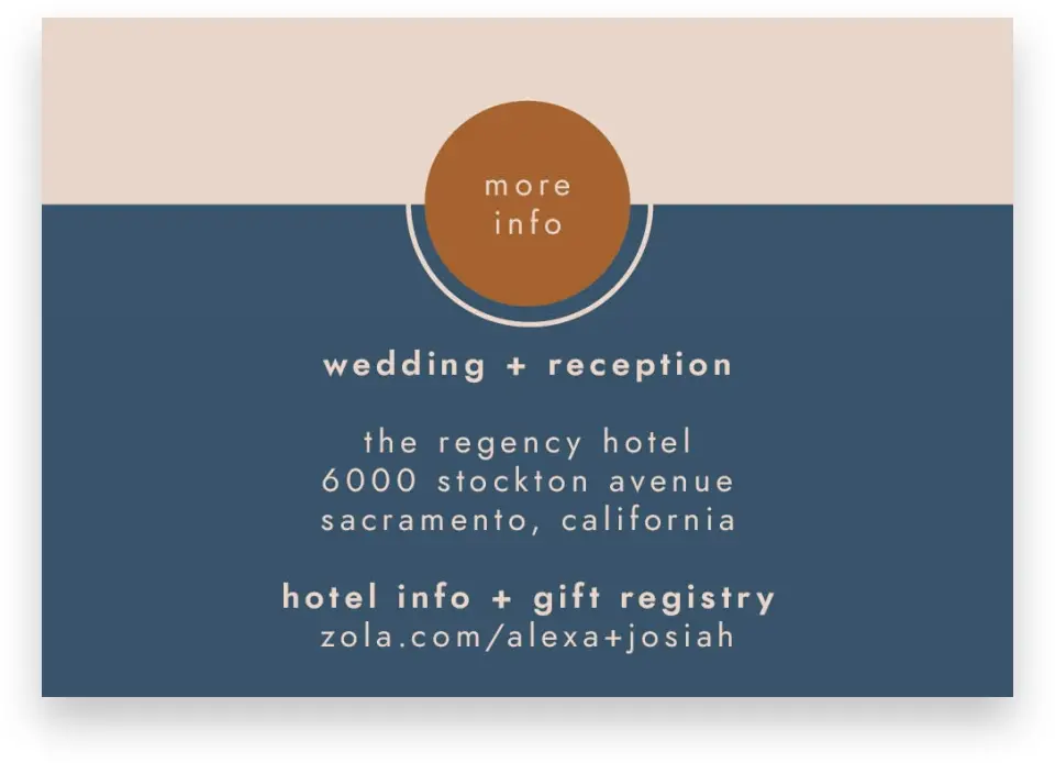 This is a 5" x 3½" Wedding Invitation Enclosure Card called Our Beginning printed in full color on Premium Smooth paper