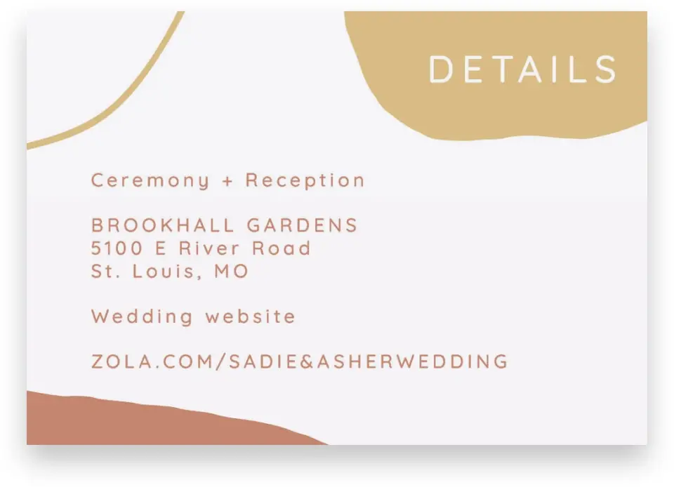 This is a 5" x 3½" Wedding Invitation Enclosure Card called Contemporary Bubbles printed in full color on Premium Smooth paper