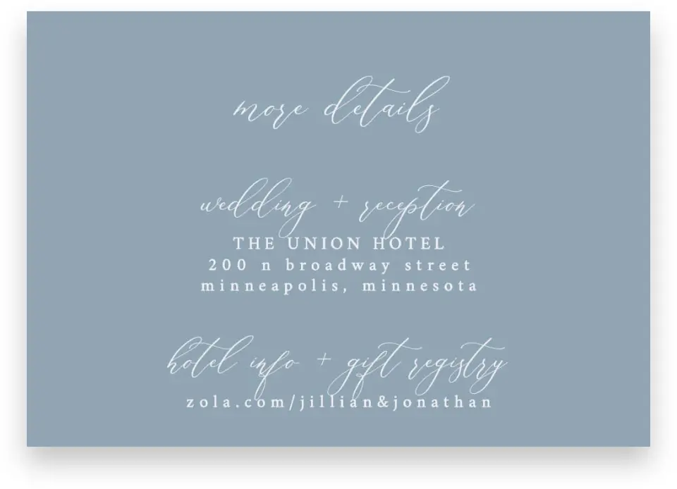 This is a 5" x 3½" Wedding Invitation Enclosure Card called Floral Sketch printed in full color on Premium Smooth paper