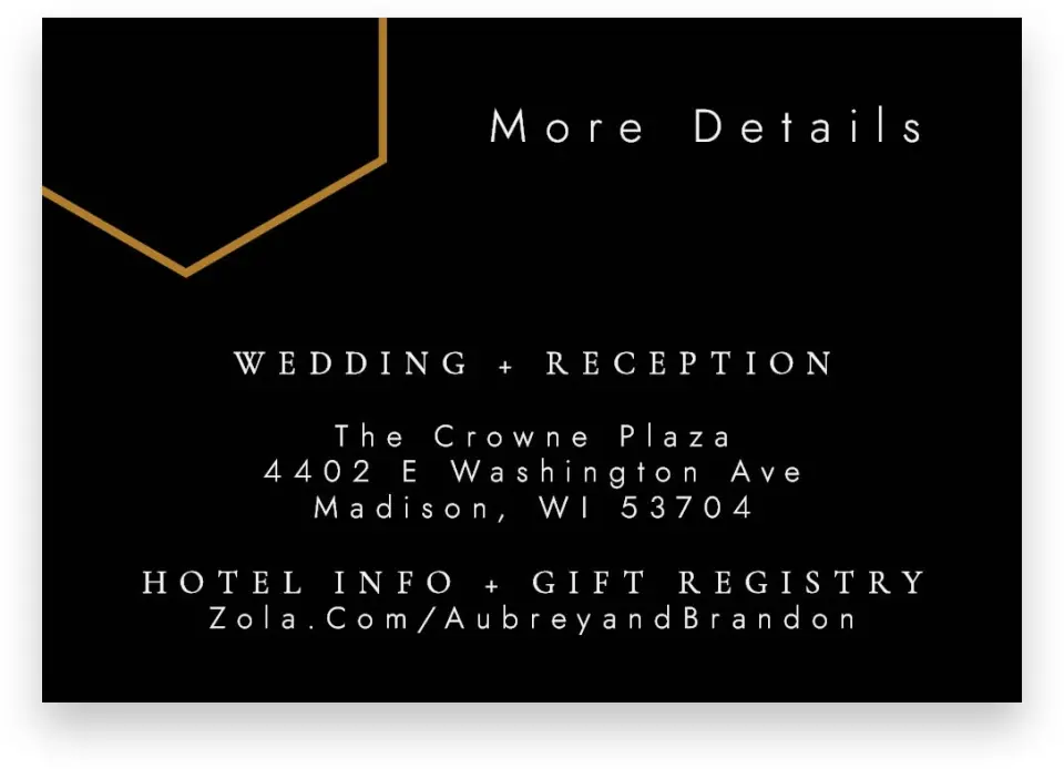 This is a 5" x 3½" Wedding Invitation Enclosure Card called Love's Ribbon printed in full color on Premium Smooth paper