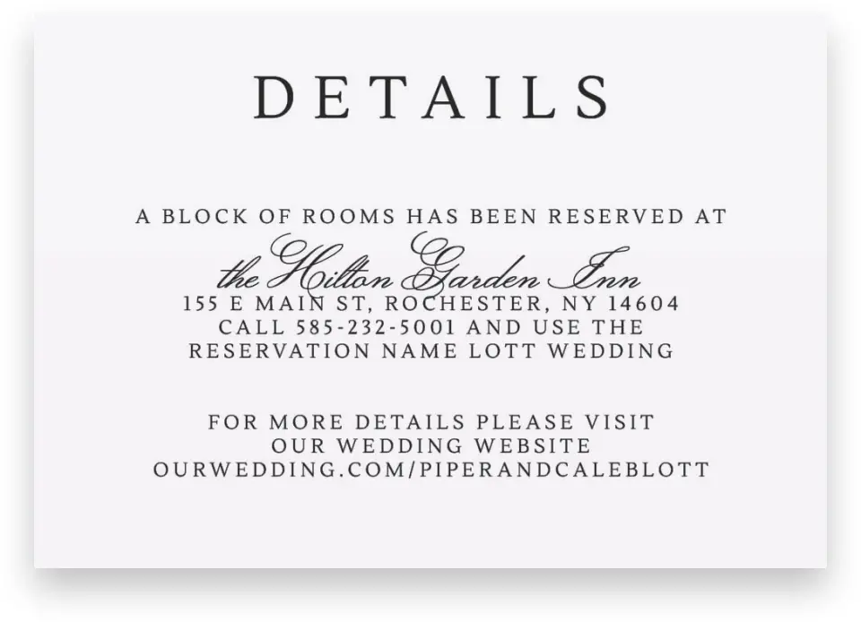 This is a 5" x 3½" Wedding Invitation Enclosure Card called Elegant Unity printed in full color on Premium Smooth paper