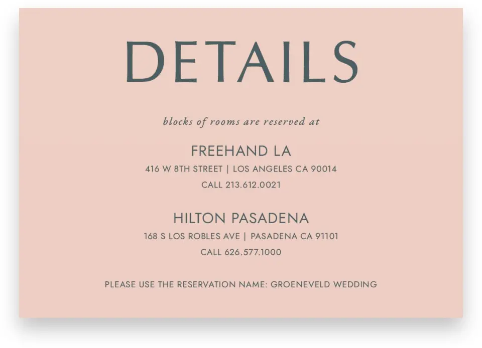 This is a 5" x 3½" Wedding Invitation Enclosure Card called Mod Shapes printed in full color on Premium Smooth paper