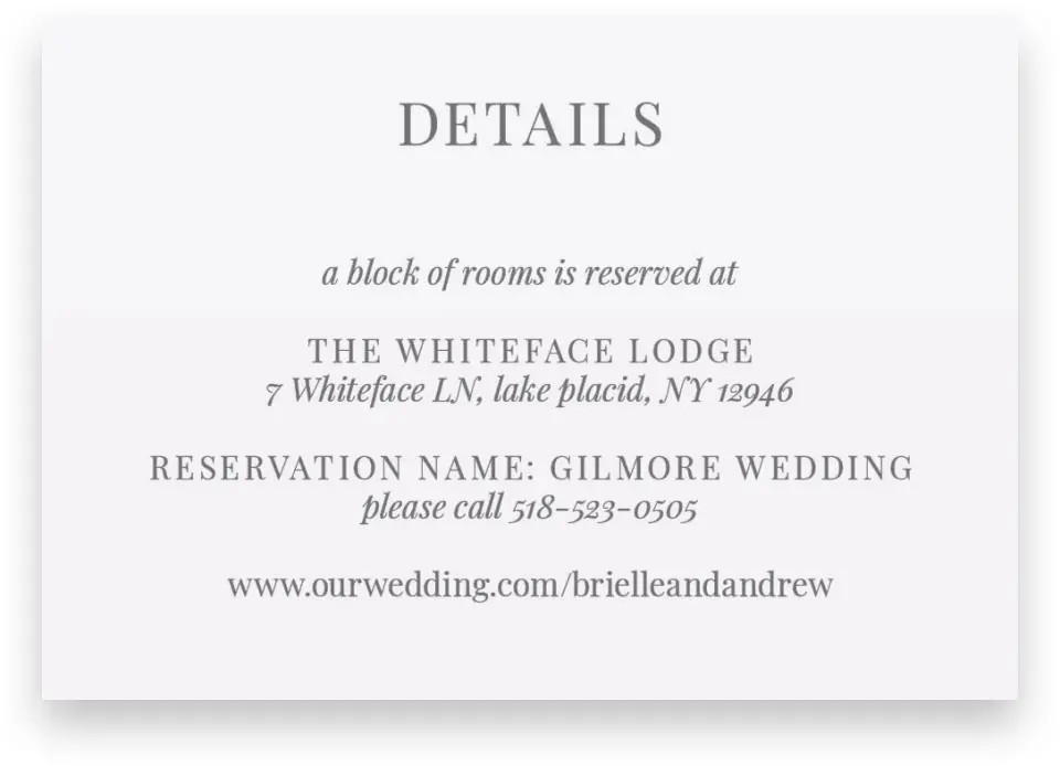 This is a 5" x 3½" Wedding Invitation Enclosure Card called Sweet Snowflakes printed in full color on Premium Smooth paper