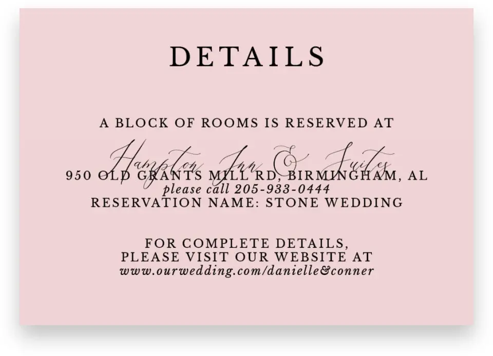This is a 5" x 3½" Wedding Invitation Enclosure Card called Soft Florals printed in full color on Premium Smooth paper