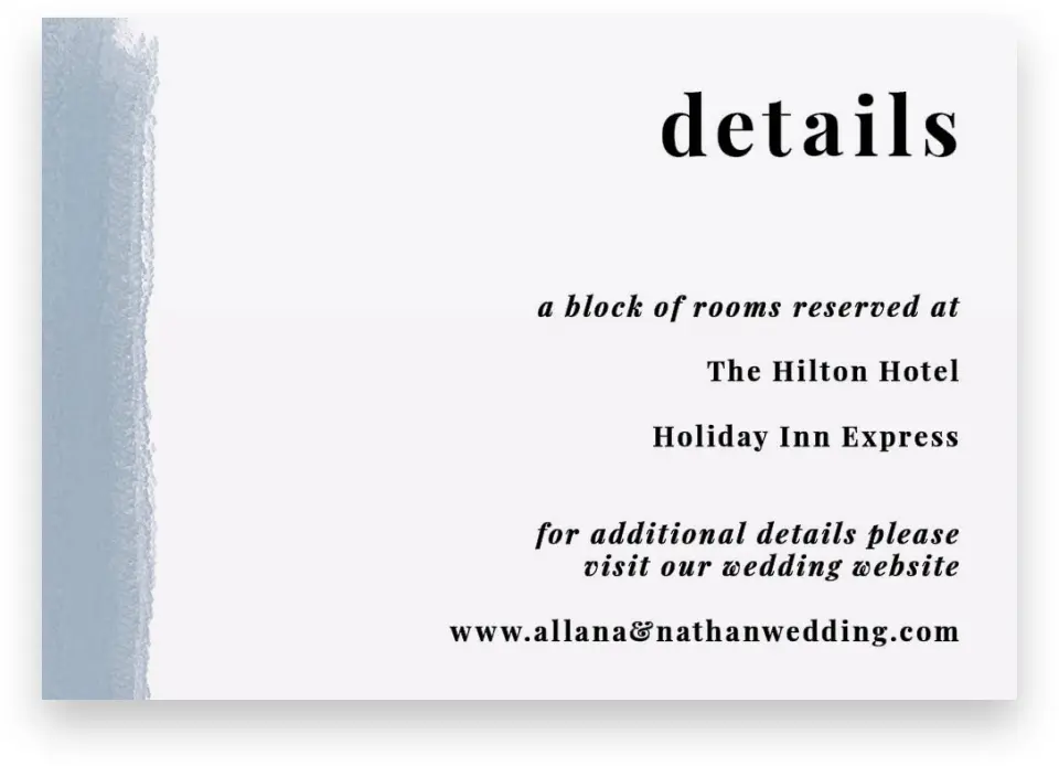 This is a 5" x 3½" Wedding Invitation Enclosure Card called Favorite Place printed in full color on Premium Smooth paper