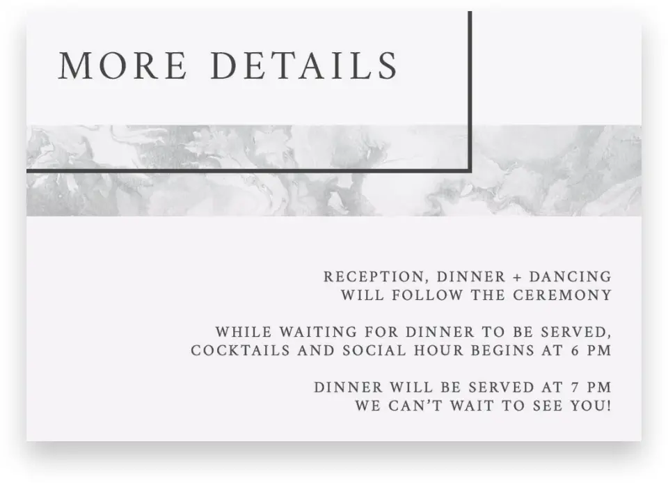 This is a 5" x 3½" Wedding Invitation Enclosure Card called Joined Lines printed in full color on Premium Smooth paper