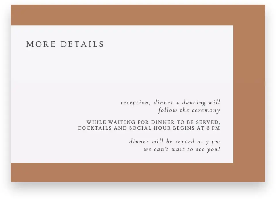 This is a 5" x 3½" Wedding Invitation Enclosure Card called Cornerstone of Love printed in full color on Premium Smooth paper