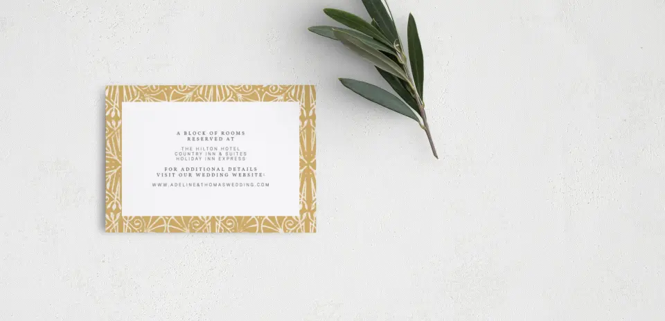 Guest Information Card Back View