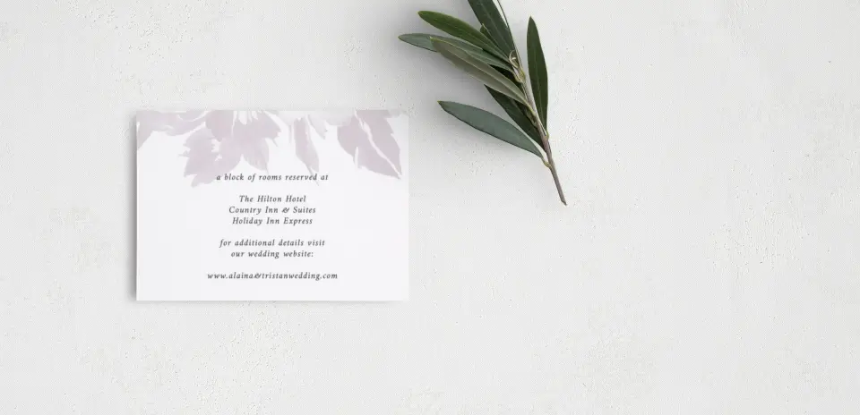 Guest Information Card Back View