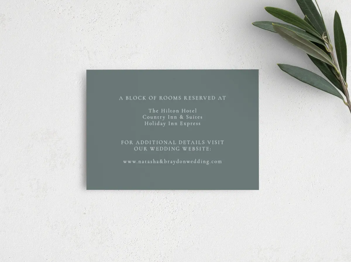 Guest Information Card Back View