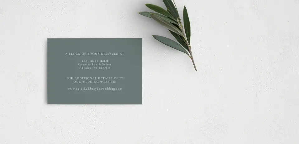 Guest Information Card Back View