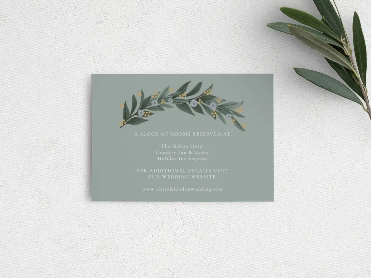 Guest Information Card Back View