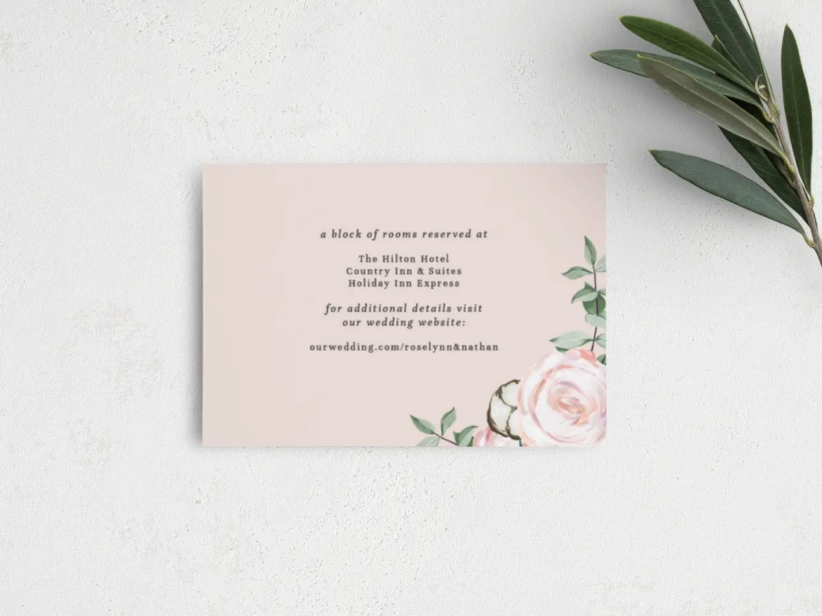 Guest Information Card Back View