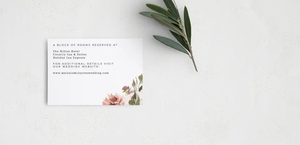 Guest Information Card Back View
