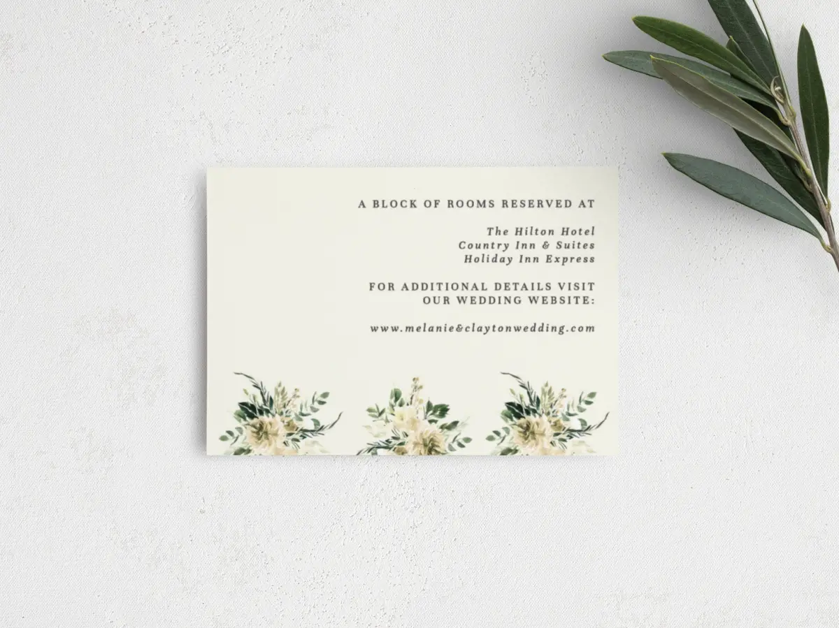 Guest Information Card Back View