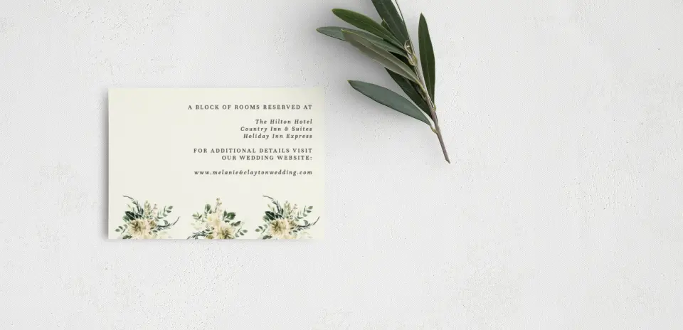 Guest Information Card Back View
