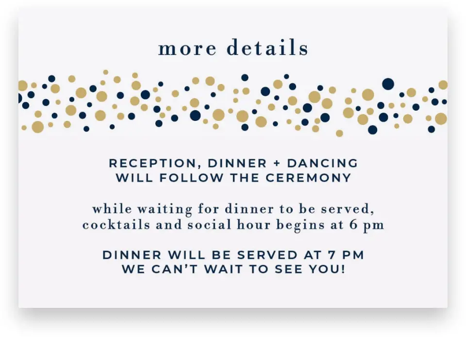 This is a 5" x 3½" Wedding Invitation Enclosure Card called Modern Countdown printed in full color on Premium Smooth paper