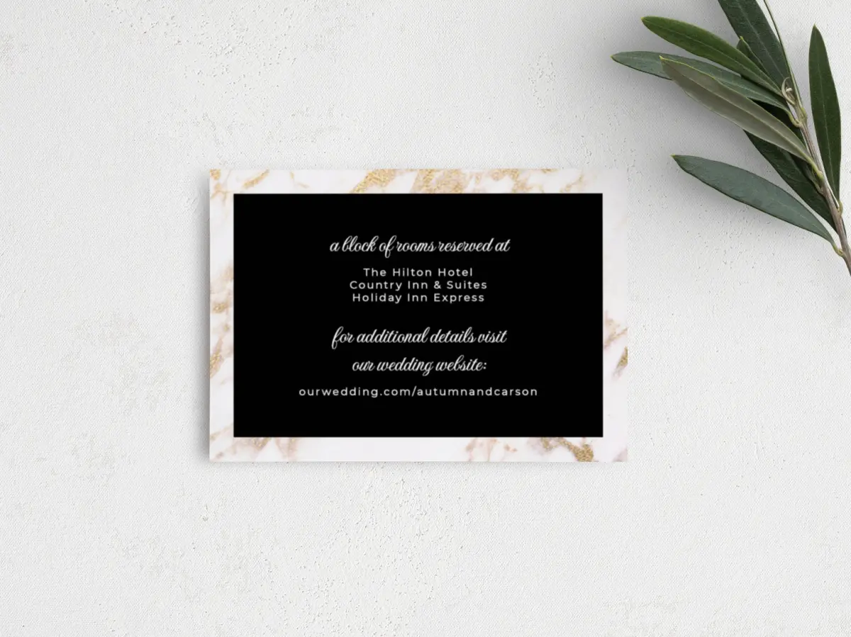 Guest Information Card Back View