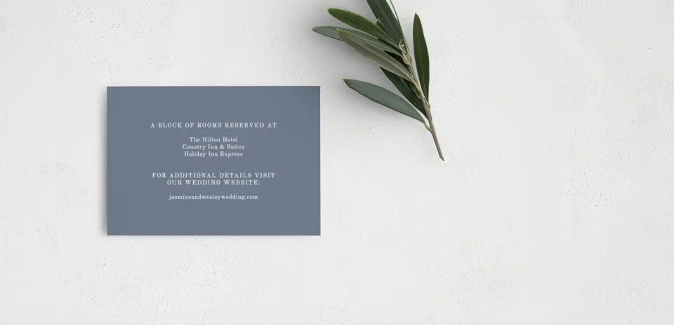 Guest Information Card Back View