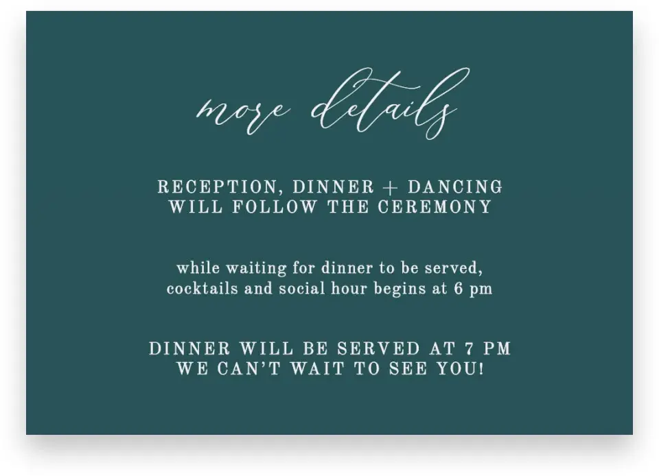 This is a 5" x 3½" Wedding Invitation Enclosure Card called Rich Structure printed in full color on Premium Smooth paper