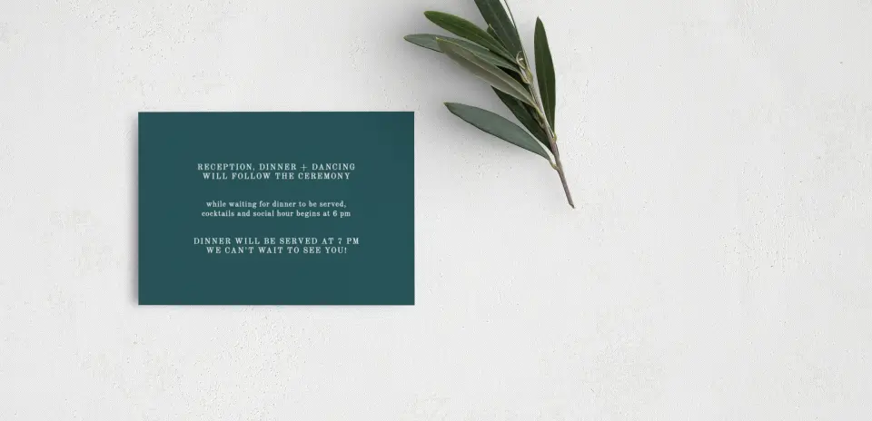 Guest Information Card Back View