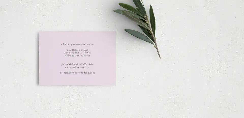 Guest Information Card Back View