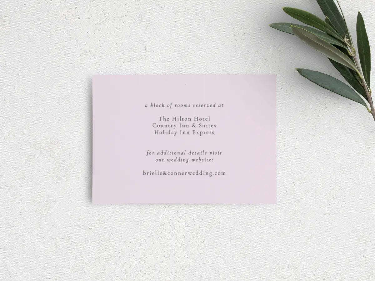 Guest Information Card Back View