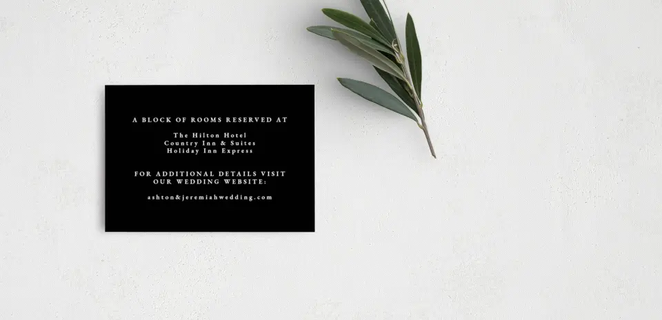 Guest Information Card Back View