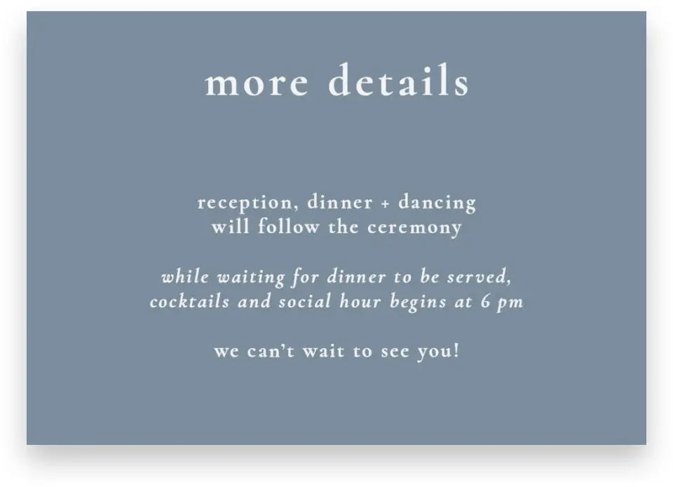 This is a 5" x 3½" Wedding Invitation Enclosure Card called Fine Floret printed in full color on Premium Smooth paper