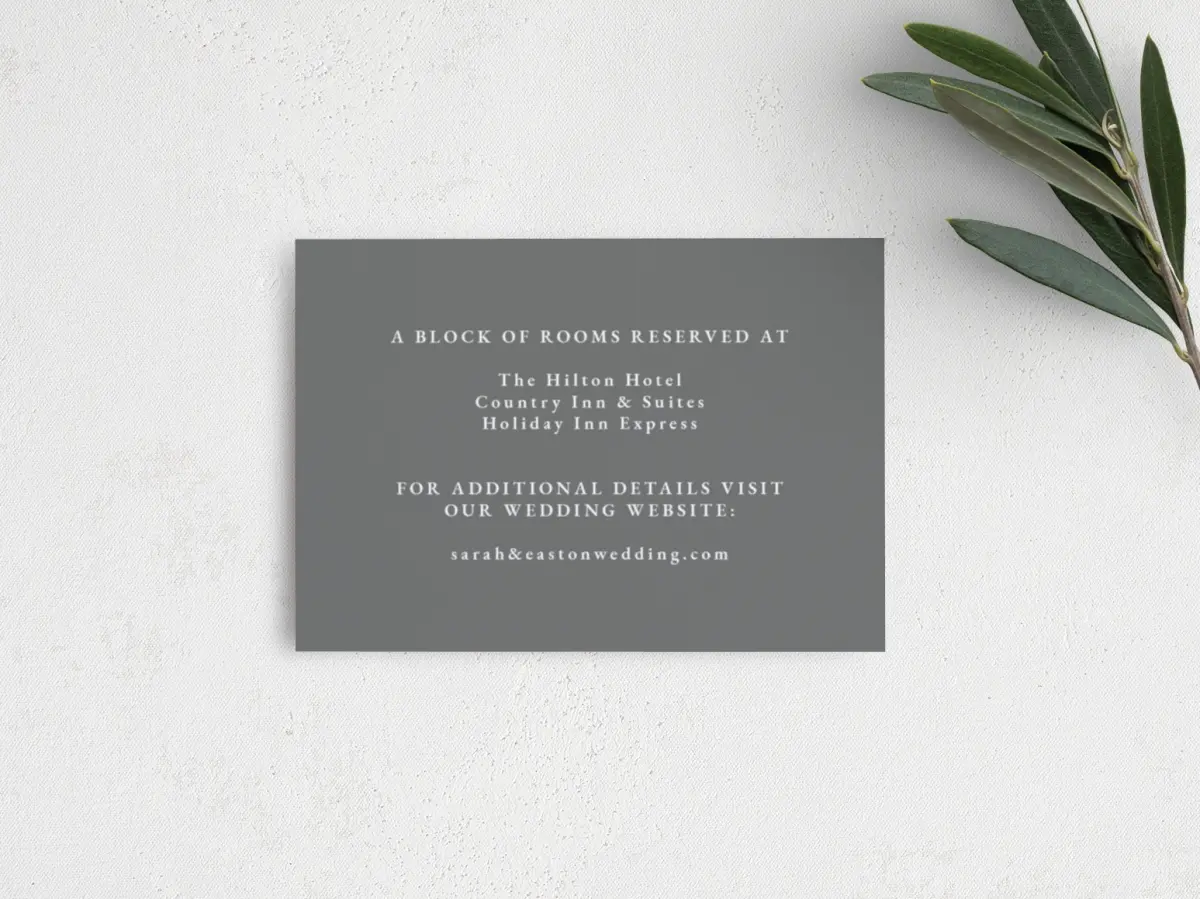 Guest Information Card Back View