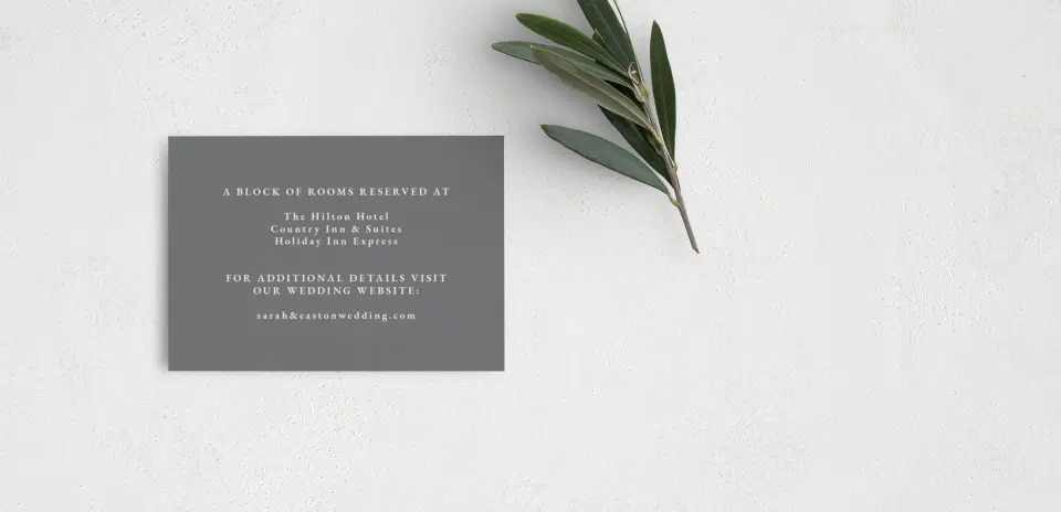 Guest Information Card Back View
