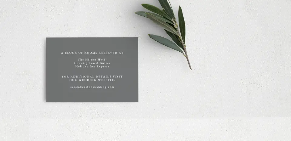 Guest Information Card Back View